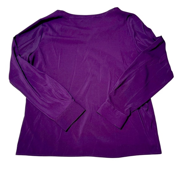 Calvin Klein Purple Long Sleeve Blouse Large Gold Button Detail - Picture 5 of 5